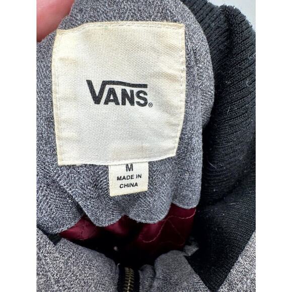 Vans Parka Jacket Women's M Gray Lined Faux Fur Trim‎ Hooded Mock Neck Full Zip - Picture 8 of 9